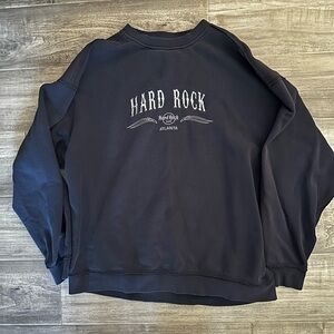 Vintage Hard Rock Cafe Men's Navy Crewneck Sweater
